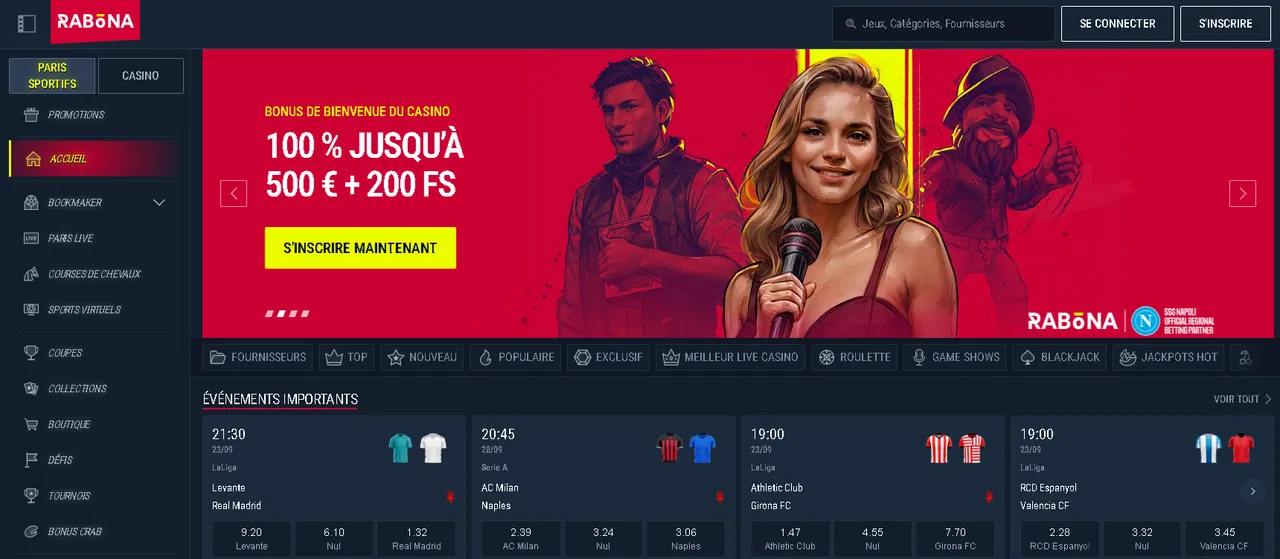 Rabona bookmaker hors arjel, site hors ARJEL pour français Rabona bookmaker hors ARJEL
